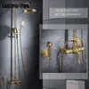 Shower Faucets Luxury Brass Rain Shower Set Dural Handle Wall Mount Gold Bathroom Faucet With Slide Bar Bathtub Faucet R455125759637