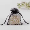 Des dizaines de tailles sac en organza en maille pochette cadeau pour bijoux fête de mariage sacs à cordon de bonbons de Noël paquet noir rouge blanc taille 7x9 9x12 10x15 15x20 20x30 30x40