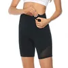 Yoga Outfit Q1FF Femmes Taille Haute Biker Shorts Contrôle Du Ventre Couleur Unie Maille Patchwork Compression Leggings Running Exercice Collants