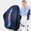 Memory Foam Taille Rückenkissen Orthopädisches Sitzkissen Bürostuhl Unterstützung Lendenwirbelsäule Auto Massage Pad Butt Sets 211203