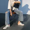 Ripped jeans för män Hombre Mäns Sommar Loose Rak High Street Byxor Koreansk Trend Capris Hip Hop Streetwear 211011