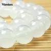 Mamiam Natural A White Agate Beads 8mm 10mm Smooth Loose Round Stone Diy Bracelet Necklace Jewelry Making Gemstone Gift Design