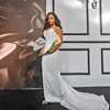 Designer Mermaid Abites Big Bow Side Sweep Train Treno Satinato Schello a cuore Abito da sposa africano Custom ha africano Vestido de noni