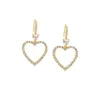 Hoop Huggie Whole Jewelry Catalogue Both Two Heart Zircon Gold Tone Pave Earring For Lady 4cm5002758