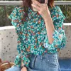 Vintage Losse Mode All Match Streetwear Printing Shirts Vrouwelijke Tops Retro Chic Office Dame Blouses 210525