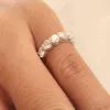 White Gold Plated Ring 1.5CTW F Color Engagement Test Positive Band Diamond Wedding Jewelry For Bride 211217