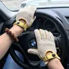 Man Goatskin Gloves Knitted + Leather Male Breathable Unlined Locomotive Driving Fashion Men 211124