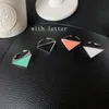 4 Colors Metal Triangle Open Ring with Stamp Women Letter Finger Rings Fashion Jewelry Accessories Top Quality