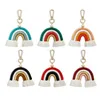 U Shape Rainbow Tassel Bierek wisi Kluczowe pierścienie biżuteria mody dla kobiet woli i piaszczystą