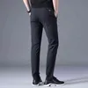 Höstmäns Business Slim Casual Pants Fashion Classic Style Elasticitet Byxor Man Märke Grå Navy Blå Black 211112