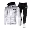 Yeni erkek giyim erkek setleri amg mektup baskı hoodie set polar fermuar kazak rahat spor sweatpants mens eşofman