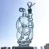 Unika hookahs Rensa glas Bongs Recycler Vattenrör Propeller Inline Perc Oil DAB Riggar 14mm Kvinna Joint med glasskål