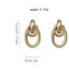 Stud Popacc Fashion Metal Matt Earring Temperament Hip Hop Oval Golden Earrings Women Jewel Girl Student Gifts