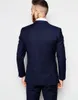 Slim Fits Navy Groom Tuxedos Handsome Man Prom Suit Party Dress Notch Lapel Mens Business Suits (Jacket+Pants+Vest+Tie) NO:432