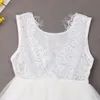 Party Wedding Kids Sukienki Dla Dziewczyn Maluch Dziewczynki Kwiat Koronki Szyfonowa Druhna Dress Princess Toddler Dziewczyny Ubrania Q0716