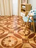 Lotus Pattern White Oak Hardwood Pavimento Decoração Casa Medallion Inlay Engineered Parquet Parquet Tile Marchety Wallpaper Papel de Parede Decalque