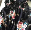 Damska szyfonowa sukienka z rozcięciem z odkrytymi ramionami i krótkim rękawem letnia sukienka midi z kwiatowym nadrukiem Plus rozmiar S-5XL