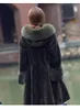 Женская меховая фальшивая зимняя куртка Женщины овца сдвигает настоящий пальто женский воротник шерстяные пальто длиной плюс 5xl my4215