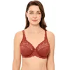 Reggiseno da donna in pizzo floreale di bellezza non imbottito Minimizer Reggiseno con ferretto a figura intera 210623