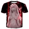 2021 Anime Darling i Franxx T-tröja Män Kvinnor Ny Mode Cool 3D Tryckt T-shirts Casual Style Streetwear Tops Y220214