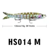 13.28cm 19g Sinking Wobblers Fiske Lures Jointed Crankbait Swimbait 8 Segment Hårt konstgjord bete för fiskehantering LURE 14 Z2