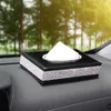 Car Tissue Box Storage Towel Sets Bathroom Auto Room Sun Visor Holder PU Leather with Luxurious Cover 210818