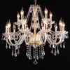 chrome chandelier with crystals