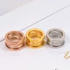 2021 Gold Silver Rose Colors Women Rings Top Quality Luxurious Styles Roman Numeral Hollow Couple Ring Titanium Steel Design B Letter Fashion Jewelry Wholesale