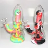 7.8 Inch Silicone Bongs Water Pipes Dry Herb Wax Dab Dabber Rigs 7 Colors Silicon Glass Bong Oil Rig hand Pipe Colorful