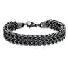 Catena a maglie Bracciale in acciaio inossidabile 316L Bracciale da uomo Braccialetti con coda di volpe Bracciale da uomo Doppio oro Nero Gioielli di moda Kent22