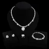 Yulaili I Love You Small Heart Hug And Kiss Xoxo Necklace Jewelry Set Wholesale Fashion Costume Delicate Woman Zircon Jewellery Sets X0109
