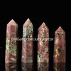 Rose Mica Stone Stone Metafísica Gerador Gerador Presente Polido Torre Gemito Polido Quartz Cristal Mineral Pilar de ponto único Beck Obelisco