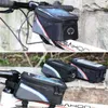 Waterproof Outdoor Cycling Mountain Bike Bicycle Bag Frame Front Tube Bag Panniers Touchscreen Phone Case