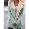 Jacket Trend Street Style Clothing Winter Large Size Female Fall Pocket Retro Fashion Pure Color Casual 211014