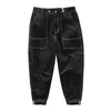 2021 automne hiver nouveau pur coton hommes Cargo pantalon épais broderie mâle décontracté ample taille moyenne pantalon GA-Z374 H1223