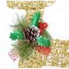 Christmas Ferro Rena Elk Led Light Com Pine Cones Decoração Dourado Prata Deer Lâmpada Shopping Ornaments Home Decor 211109