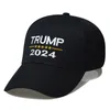 Trump 2024 Hat Trump Bomull Sunscreen Baseball Cap med justerbara Buckles Broderi Letters USA Cap Röd svart färg utomhus