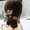 Brud mori huvudbonad torr spets prinsessa blomma hår klämma uppsättning koreanska brud bröllop hår smycken