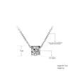 JeeMango Classic Titanium Steel 5Ct Cubic Zirconia Choker Pendant Neckalces Jewelry Trendy Lovely Necklace For Women N17039