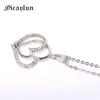 Pendant Necklaces DICAYLUN Double Heart Necklace Stainless Steel 2 Two Hearts Women Zircon Jewelry For Lover Couples Fashion Gift