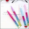 Ballpoint Pens Writing Supplies Office School Business & Industrialcute 0.7Mm Rainbow Color Fairy Stick Drift Sand Glitter Crystal Ball Poin