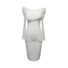 Новые женские элегантные белые кружева колфель шеи bodycon формальное платье вечеринка ночной клуб зимняя весна y1204
