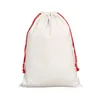 Sacs de Noël par sublimation Blanc Blanc Sacs de Père Noël Cadeau Décorations de Noël Sac en toile Sac de Père Noël Sac de fête du Père Noël Sacs de fête Jouet familial par avion A12