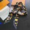 Wholesale double layer 100% silk small streamer women scarves 100x8cm geometry silk small headband small scarf no box