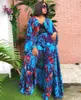 Ethnic Clothing Two Piece Maxi Dress And Pants Sets Plus Size African Clothes For Women Tracksuit Kaftan Dresses Boubou Robe Vetement Femme