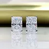 Stud Luomansi 100%-S925 Sterling Zilver Glinsterende Rechthoek Wit Geel High Carbon Diamanten Oorbellen Vrouw Jewelry331V