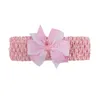 Fashion Gradient Dovetail Arcos Headband Handmade Crochet Elastic Hair Bands Bebê Meninas Bows Headwear presentes 18 cores