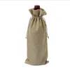 Sacs à vin Jute Champagne Bouteille Couvre Toile De Jute Emballage Sac Cadeau Wraps De Noël De Noce Décoration 20 Couleurs BT1186