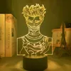 Gece Işıkları Siyah Yonca Zora Ideale Led Işık Yatak Odası Dekor için Hediye Renkli Nightlight Anime 3D Lamba