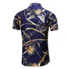 5XL 6XL 7XL Shirt Men Summer Fashion Personality Printed Short Sleeve Shirts Men Casual Plus Size Beach Hawaiian Shirt 210705